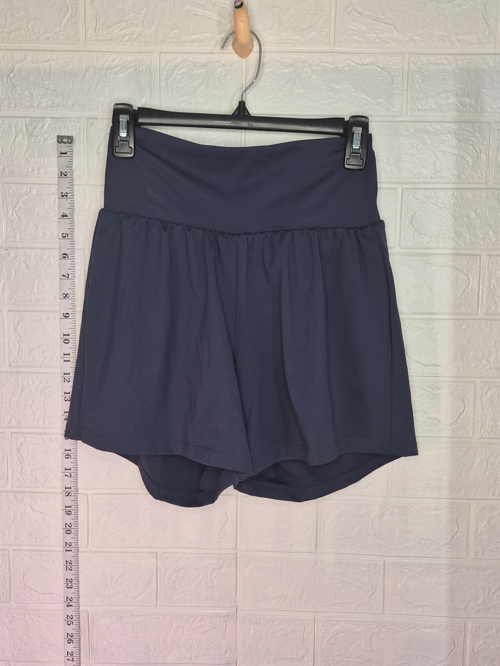 Halara Dark Blue Running Shorts Size Medium Long 2-in-1 shorts high waistband